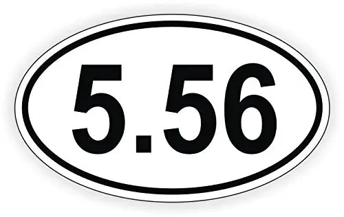 Jay Graphics 5.56 Oval Euro Vinyl Bumper Sticker Decal Label Weatherproof Ar-15 Ar15