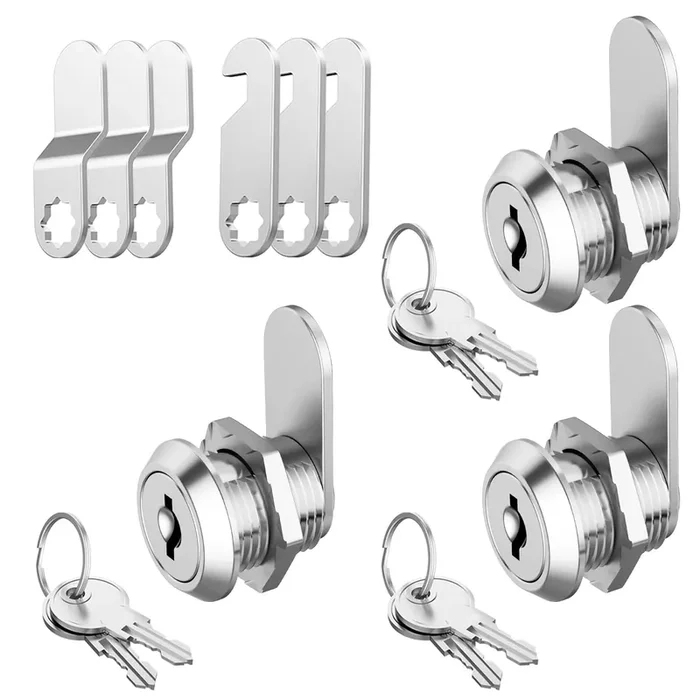 Jayseon 3 Pack Cabinet Locks With Keys, Mailbox Lock Cam Locks 5/8‘ Keyed Alike, Toolbox Lock Replacement Lock For Toolbox Locks With Keys, Zinc Alloy