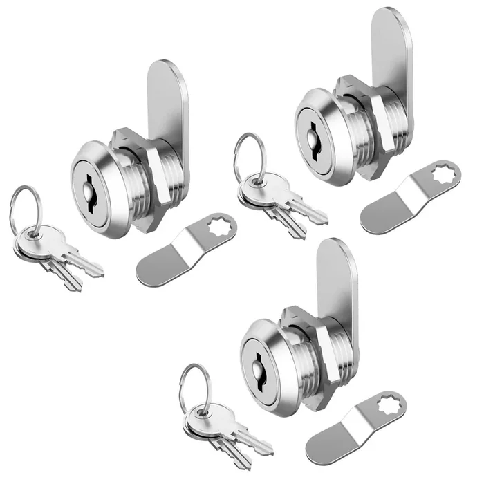 Jayseon 3 Pack Mailbox Lock Cabinet Locks With Key, Rv Cam Lock 5/8‘ Keyed Alike, Mailbox Locks Replacement For Drawer Toolbox Rv Storage Door, Zinc Alloy