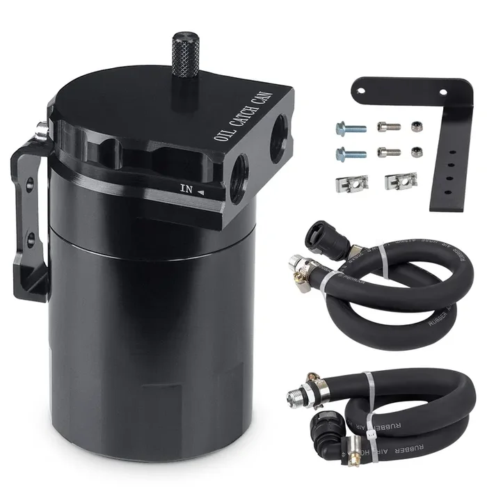 Jdmon Oil Catch Can, Passenger Side Oil Separator Compatible With Ford F150 2.7Eb 3.5Eb 5.0L Passenger Side 2011-2021, Expedition 3.5L Ecoboost 2018-2021, Raptor 3.5L Ecoboost 2017-2021, 350Ml Black