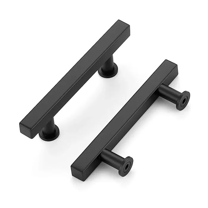 Joy Decor 10 Pack Matte Black 3 Inch Hole Center Cabinet Hardware Handles Stainless Steel Square Dresser Pulls Black Kitchen Drawer Handles For Cabinets