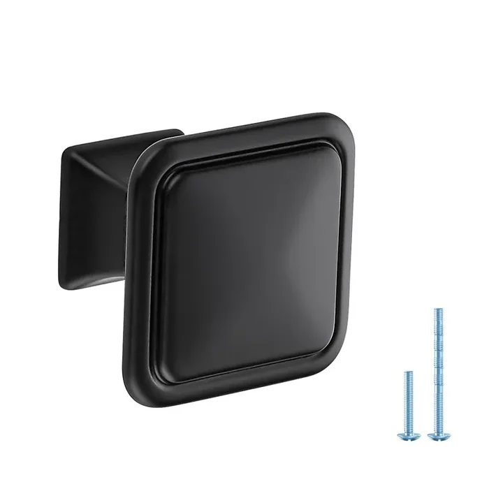 Joy Decor 25 Pack Black Square Cabinet Knob Kitchen Cabinet Knobs Single Hole Knobs For Cabinets And Drawers Black Dresser Knobs