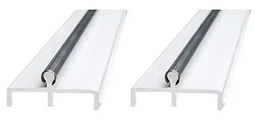 Kc Hardware Vinyl Sliding Screen Door Double Panel Track, Sliding Door Bottom Track, Sliding Door Track Replacement, Screen Door Track Repair- White- 72 Inch- Pack Of 2