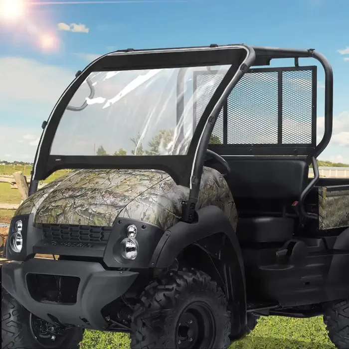Kemimoto Utv Windshield Compatible With Kawasaki Mule 600 Mule 610 4X4 Xc Se 2005-2016 Clear Fold Up Window Utv Full Front Windshield Accessories