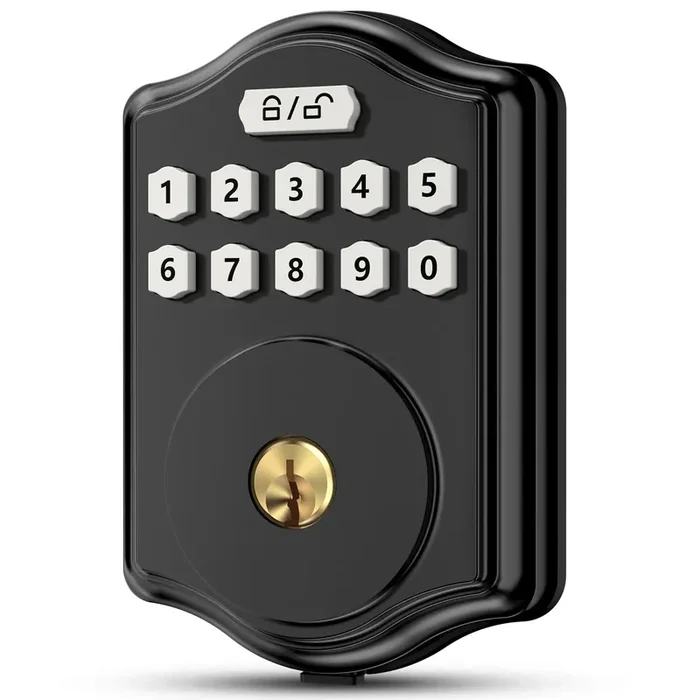 Keyless Entry Door Lock With Code, Electronic Keypad Deadbolt With 2 Keys, Smart Door Locks For Front Door, Voice Guidance, Anti-Peeping Password, Auto Lock, Easy To Install, Black