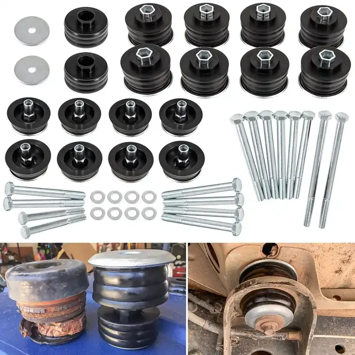 Kf04060Bk Body Mount Bushing Kit For Ford F250 F350 Super Duty 2008-2016 2Wd 4Wd Polyurethane Body Cab Mounts & Steel Sleeves & Hardware (Black)