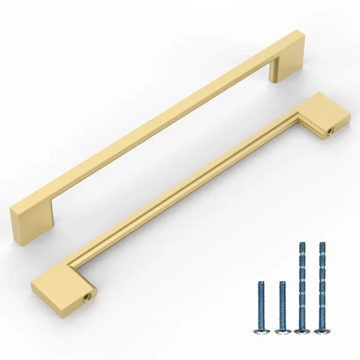 Knoklock 10 Pack 7.5 Inch(192Mm) Kitchen Cabinet Handles Brushed Gold Cabinet Pulls Kitchen Cabinet Hardware Drawer Pulls For Cupboard Wardrobe