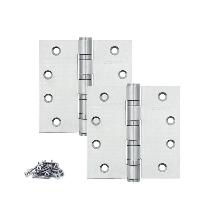 Ksdcmrs 304 Stainless Steel 4 Inch Door Hinges,Interior Door Hinge,Heavy Duty Exterior Door Hinges,Ball Bearing Hinges ,4‘ (101Mm) X 4‘ (101Mm) Outer Door Hinge,Square Corners,2 Pack,Silver