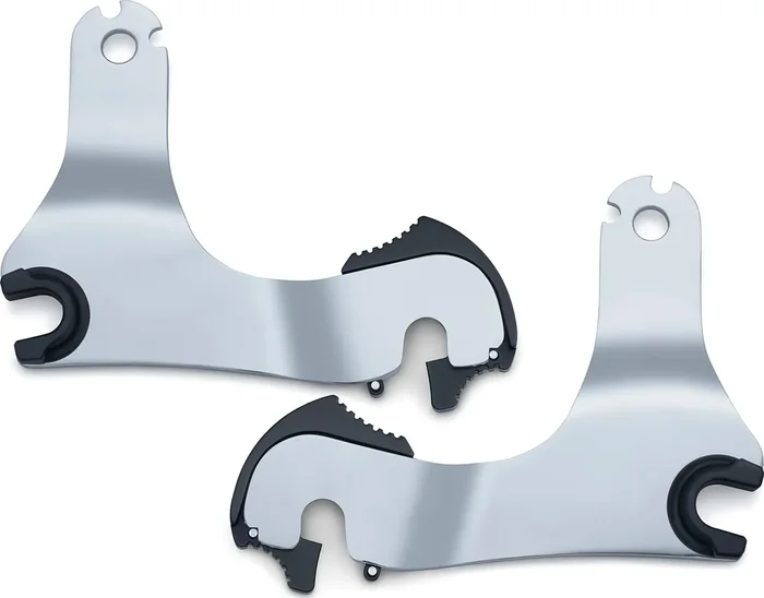 Kuryakyn 7093 Multi-Purpose Driver/Passenger Seat Backrest Component Quick Release Mounts For 2014-19 Harley-Davidson Touring Motorcycles, 1 Pair, Chrome