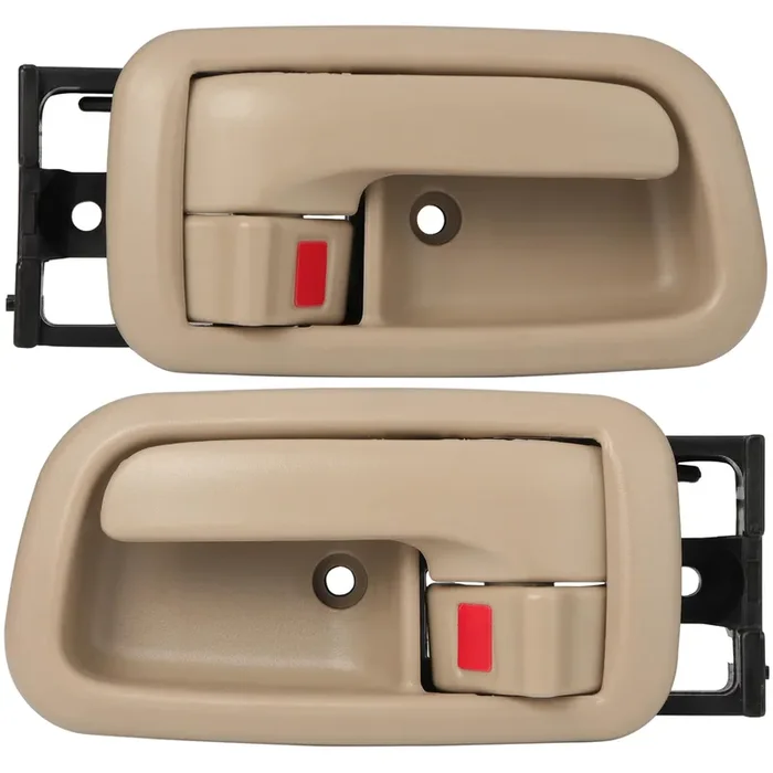 Lcyolada Interior Door Handles W/Bezel (Pair), Beige, Front Left Driver & Right Passenger For Toyota Tundra (Standard/Extended Cabs Only) 2000 2001 2002 2003 2004 2005 2006