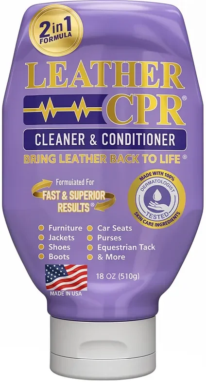 Leather Cpr Cleaner And Conditioner – Made In Usa, Leather Furniture Cleaner And Conditioner For Couch, Leather Conditioner For Purses, Shoes, Jackets, Car Leather Cleaner, Leather Restore -18Oz
