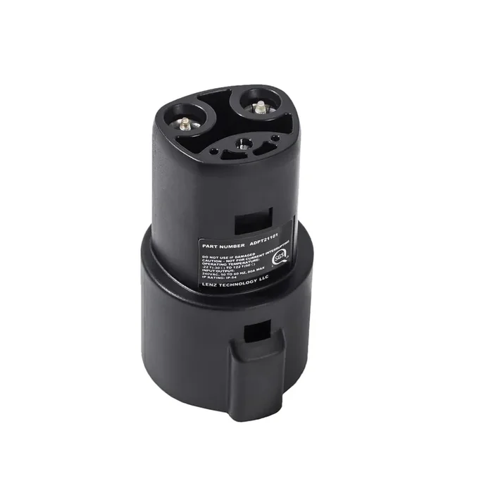 Lenz J1772 Charging Adapter For Tesla Model 3, Y, S, X, And Cybertruck, Safety Certified, 80A/240V, Optimal Fit, Easy Setup (Note For Tesla Vehicles Only)