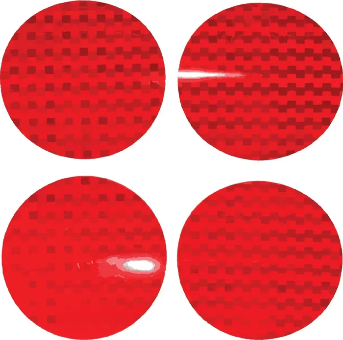 Litemark Dot-Sae Red Dot 3 Inch Round High Reflective Prismatic Lenses With Durable Protective Transparent Layer For Safety And Increased Visibility (Pack Of 4 Reflectors)