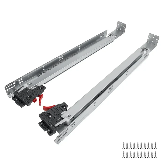 Lontan 1 Pair 18 Inch Undermount Drawer Slides Soft Close Full Extension Drawer Slides With 3D Adjustable Lock Device And Rear Mounting Brackets,Concealed Bottom Mount Drawer Runners, 100 Lb Capacity