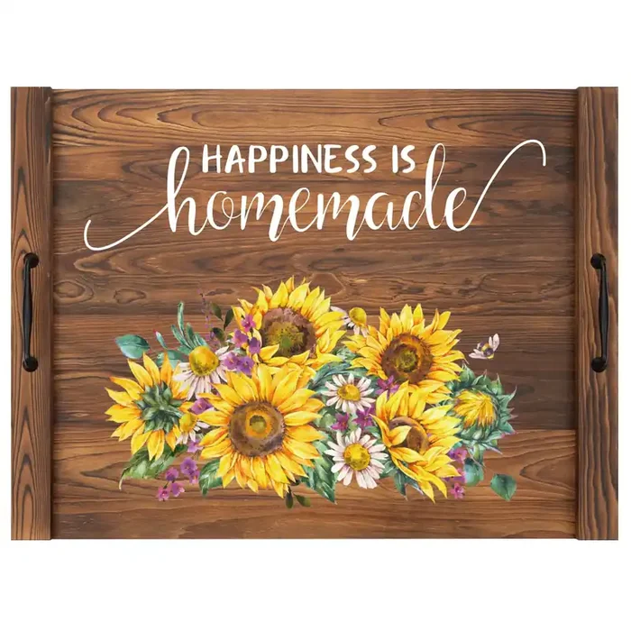 Lynicon Noodle Board Stove Cover With Handles, Sunflower Kitchen Decor Wood Stove Top Covers For Electric & Gas Stove, Rv Stove Burner Cover And Sink, Farmhouse Decorative Wooden Tray For Kitchen