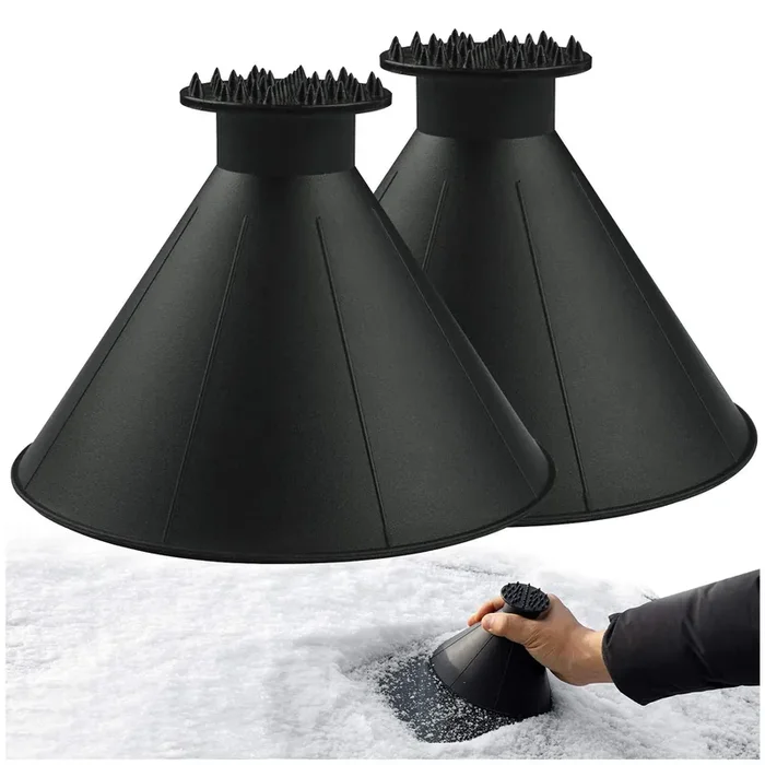 Magical Ice Scrapers For Car Windshield – 2 Pack Cone Magic Car Ice Scraper With Funnel, Round Snow Scraper