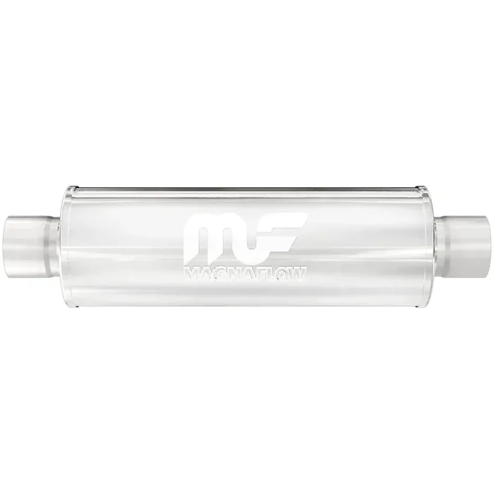 Magnaflow Performance Exhaust Muffler 14419 3/3 Inlet/Outlet, 4X4X14 Round, Stainless Steel, Brushed Finish