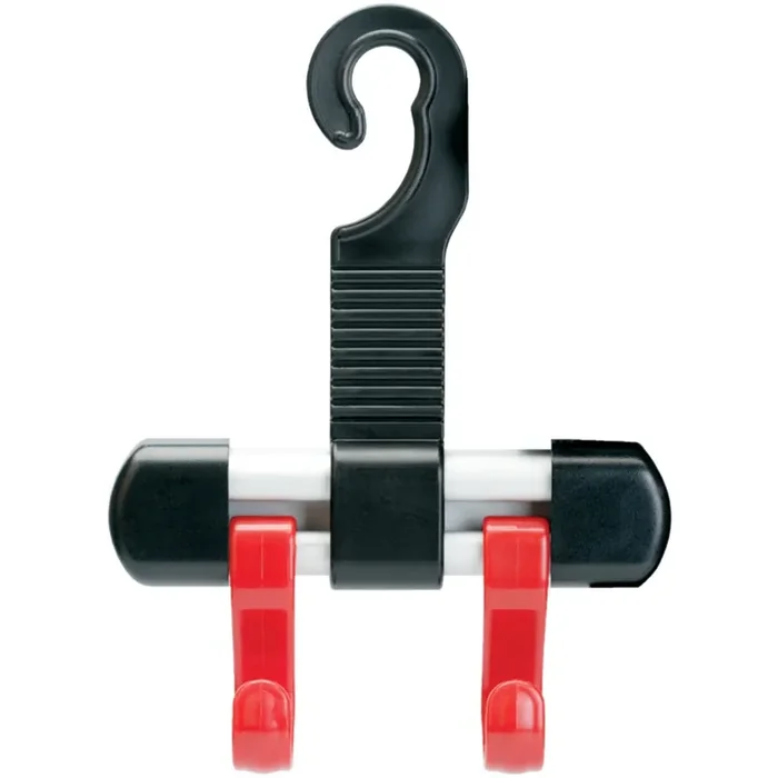 Maxsa 20058 Headrest Hanger 2 Hooks for Bags, Purses and Car Storage, Black and Red