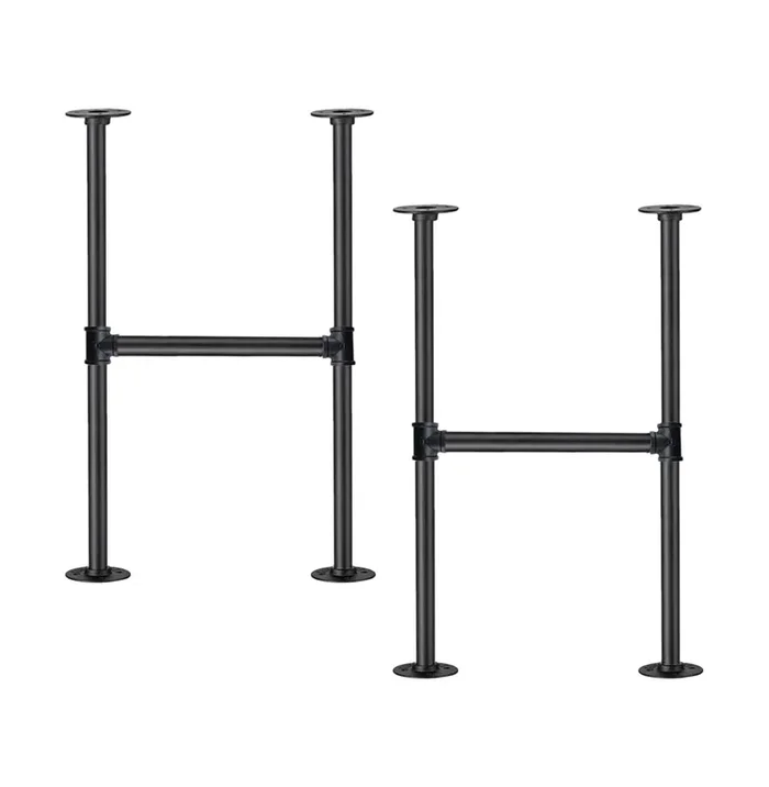Mdjwjj Industrial Pipe Table Leg Set,Metal Table Legs For Coffee And End Tables, Desks, Nightstand,2Pcs, 28‘ H × 14‘ W(Black)