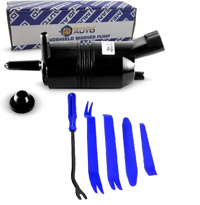 Mean Mug Auto 16212-31620A Front Windshield Washer Pump With 5 Pcs Auto Trim Removal Set – Compatible With Chevy, Gmc, Buick, Pontiac, Oldsmobile – Replaces Oem 22127652, 22127653, 89025062