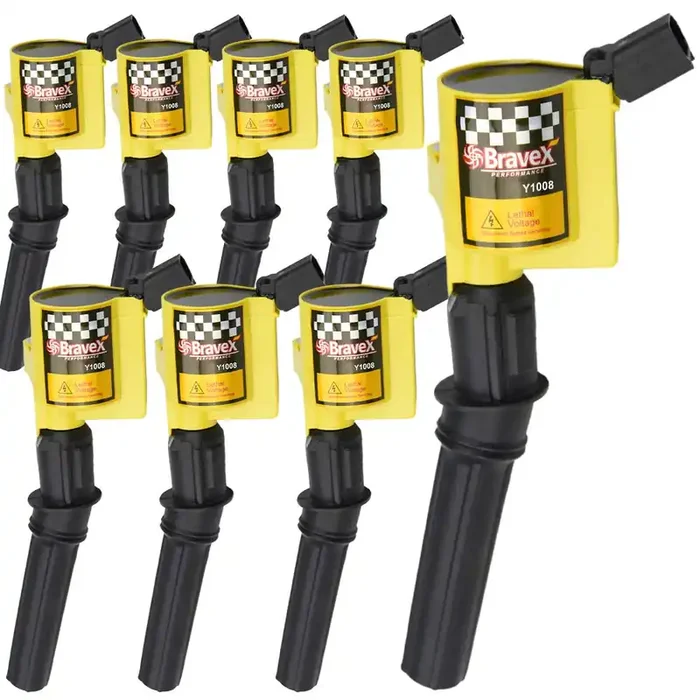 Megaflint High Performance Ignition Coil 8 Pack for Ford F-Series & More – 15% Energy Boost, Compatible DG508 DG457 DG472 DG491 (Yellow)