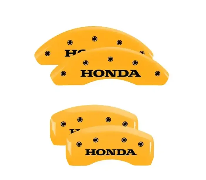 MGP 4 Caliper Covers Engraved Front & Rear Honda Yellow finish black ch 20206SHONYL