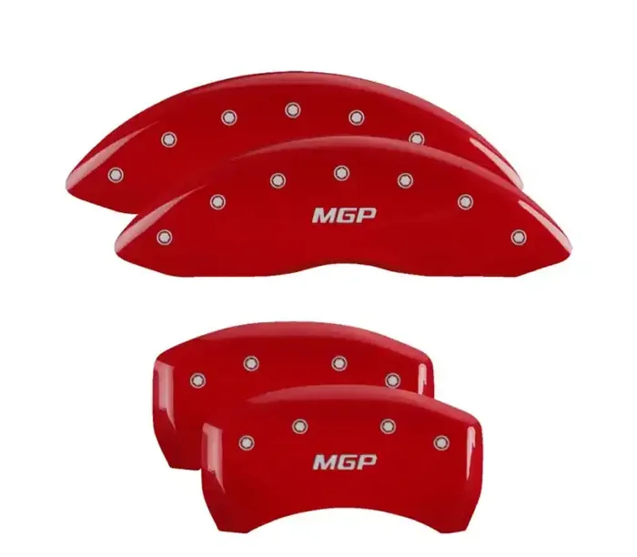 MGP 4 Caliper Covers Engraved Front & Rear Red finish silver ch 35020SMGPRD
