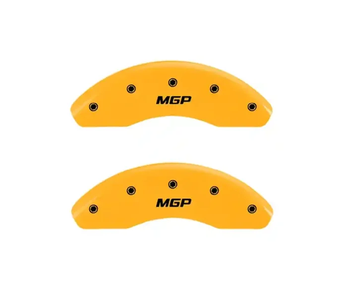 MGP 4 Caliper Covers Engraved Front & Rear Yellow Finish Black Char 2004 Mercedes-Benz C320 23114SMGPYL