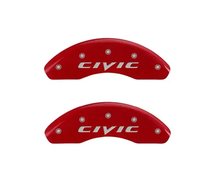 MGP 4 Caliper Covers Engraved Front & Rear Yellow Finish Black Char 2008 Honda Civic 20223SCIVRD
