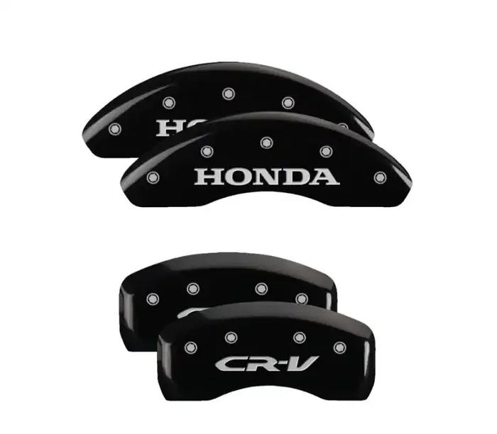 MGP 4 Caliper Covers Engraved Front Honda Rear CR-V Black Finish Silver Char 2018 Honda CR-V 20221SCRVBK