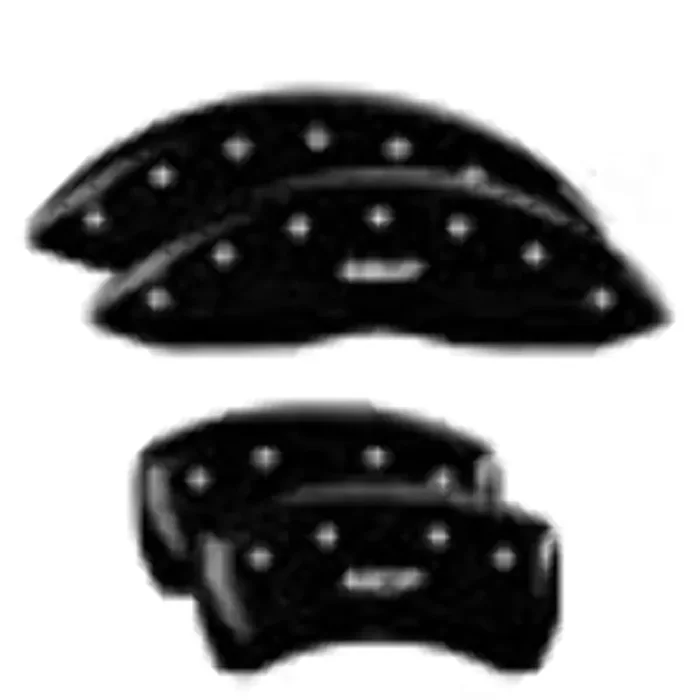 Mgp Caliper Covers 28190Smgpbk Mgp Black Powder Coat Finish, Silver Characters, Set Of 4
