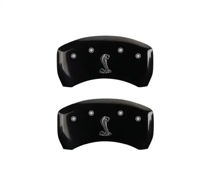 MGP Rear set 2 Caliper Covers Engraved Rear Snake Black finish silver ch 10010RCNKBK