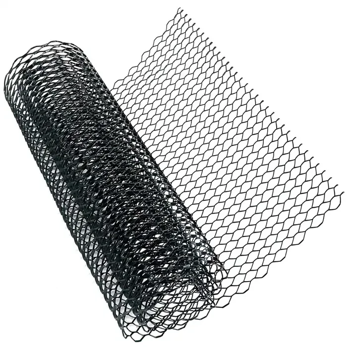 Modengzhe 40 X 13 Inch Car Grill Mesh Sheet, Black Painted Aluminum Alloy Multifunctional Grille Mesh Roll, 11 X 25 Mm Hexagon-Shape Grids