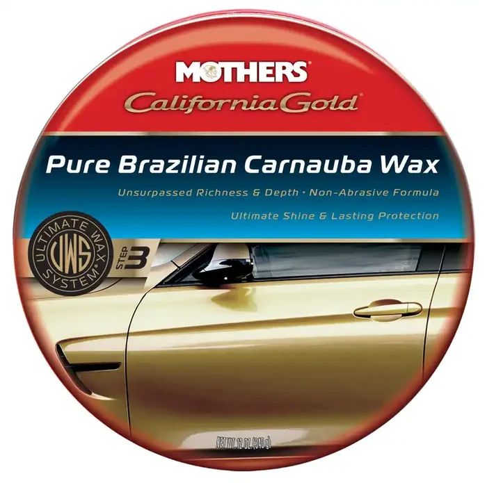 Mothers 05550 California Gold Pure Brazilian Carnauba Wax Paste (Ultimate Wax System, Step 3) – 12 Oz.