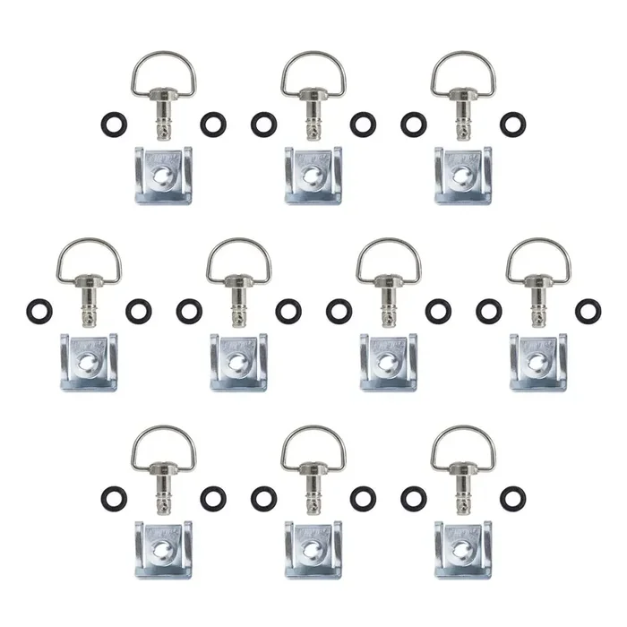 Moto4U Quick Release D-Ring Race Fasteners 17Mm Chrome Silver (10 Pack)