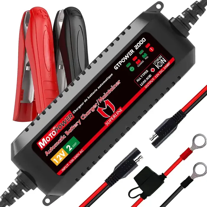 Motopower Mp00207A 12V 2Amp Automatic Battery Charger For Lithium Ion Batteries
