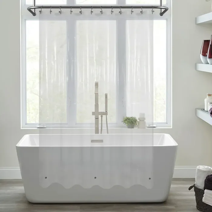 Mrs Awesome Long Shower Curtain Liner With 3 Magnets, 72X78 Clear Shower Liner, 4G Light-Weight Peva Plastic Shower Curtain For Bathroom, Waterproof, 72 X 78, Clear