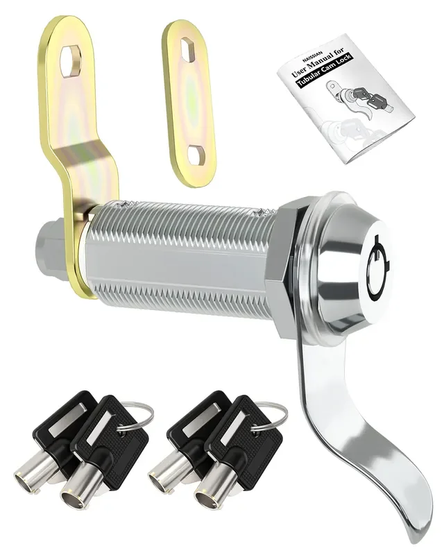 Naissian Rv Locks For Storage Door 1 1/8 Inch, Camper Storage Locks For Travel Trailer Compartment Cabinet Drawer With Keys 1 1/8‘, Pack Of 10 Locks With 6 Keyed Alike With Manual