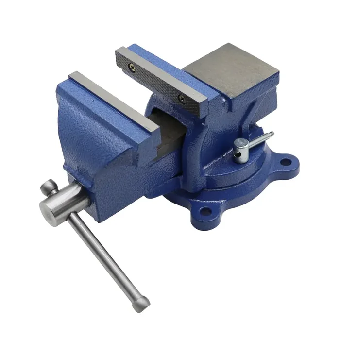 Nakkaa 4‘ Bench Vise Ductile Cast Iron Bench Vise With 360° Flexible Swivel Locking Base Heavy Duty Home Work 4 Inch Bench Vice