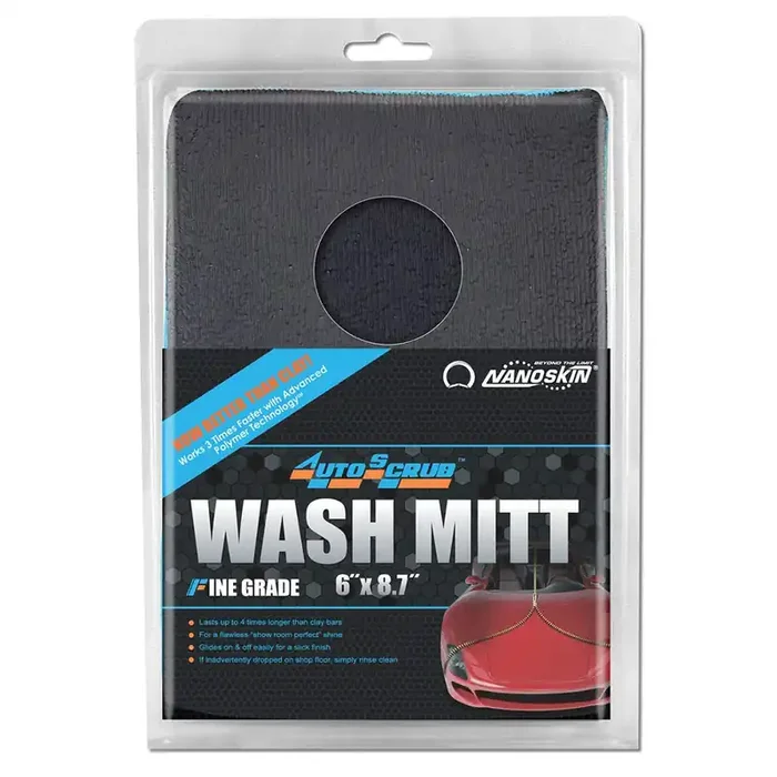 Nanoskin Autoscrub Fine Grade Wash Mitt,Weft Knitted Microfiber [As-016] Blue, 6 X 8.7