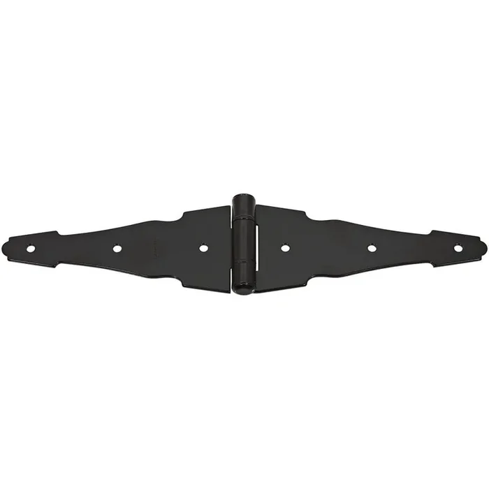National Hardware N881-946 V847 Ornamental Strap Hinges in Black, 2 pack