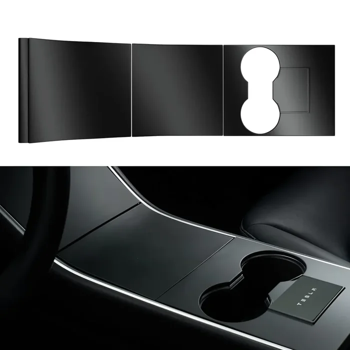 Nestour 2016-2020 Tesla Model 3 Model Y Center Console Wrap Cover Kit, Non-Trace Remove Center Console Protector Accessories, Premium Abs Material. (Matte Black)