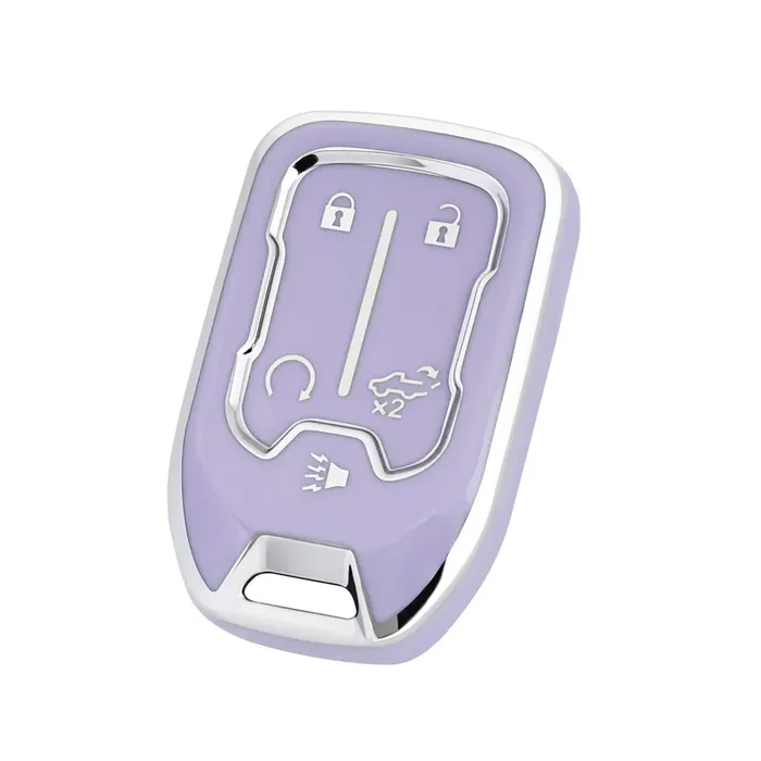 Offcurve Compatible With Gmc Key Fob Cover Key Fob Case For Chevy Suburban Tahoe Terrain Acadia Yukon Silverado Gmc Sierra 1500 2500Hd 3500Hd Car Accessories Smart Key Protector, Purple