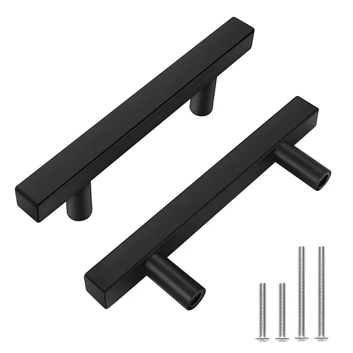 Onateel 30 Pack 6 Inch Matte Black Cabinet Pulls Black Kitchen Cabinet Handles, 3 3/4 Inch Hole Center Drawer Pulls Kitchen Cabinet Hardware