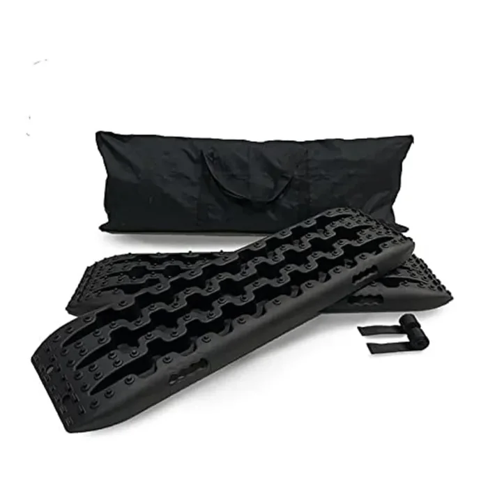 Overland Vehicle Systems 19169911 Recovery Ramp Small With Pull Strap And Storage Bag – Black/Black