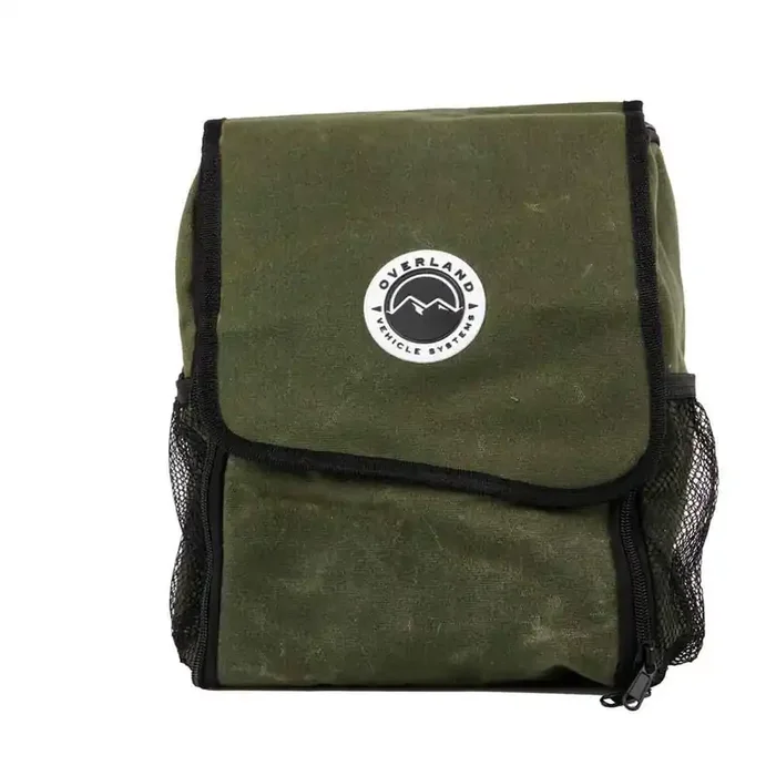 Overland Vehicle Systems Overnight Bag With Handle & Straps – 16 Waxed Canvas Storage – Infused With Paraffin Wax Waterproofing – Doubled Reinforced Stitching