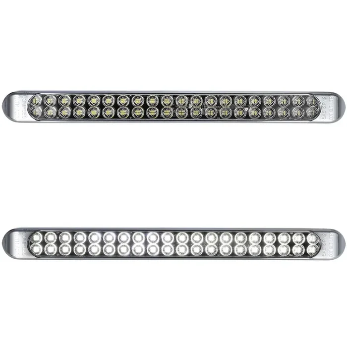 Partsam 2Pcs 17 Inch White Led Truck Trailer Light Bar 40 Led Clear Lens Dual Row, Sealed White 17 Led Waterproof Light Bar Backup Reverse Dome Interior Marker Lights For Pickup Rv