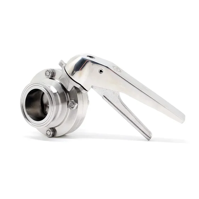Qiimii Sanitary Stainless Steel 304 Tri Clamp Butterfly Valve With Trigger Handle And Epdm Seal (1.5 Inch (1 Pack))