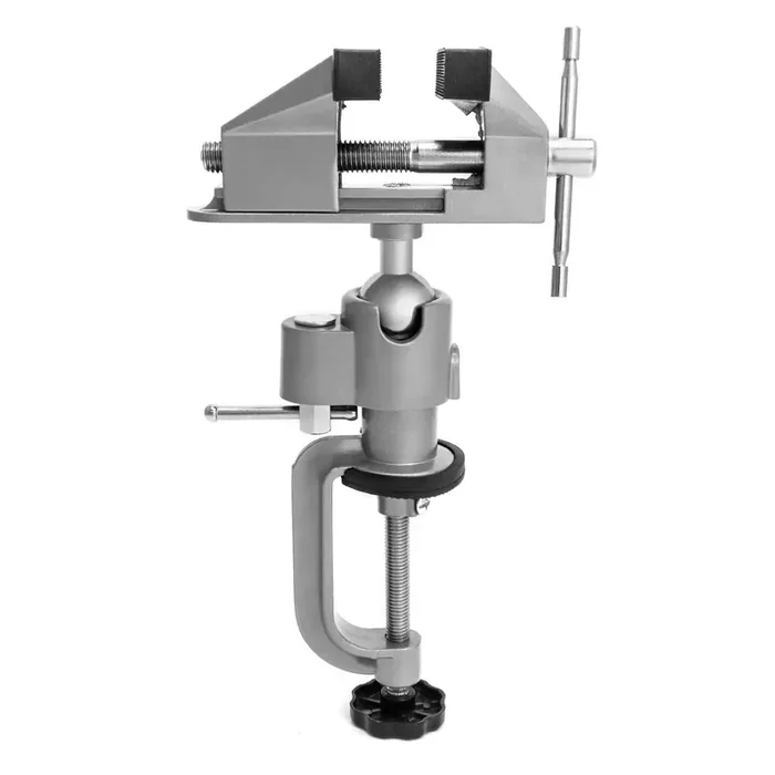Qwork 3‘ Universal Tabletop Clamp Vice Tilts Rotate 360°, Portable Work Bench Vise For Drilling, Woodworking,Jewelry Making, Mental Working