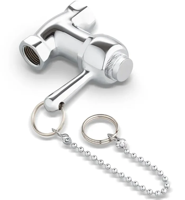 RAEFLOW Self-Closing Shower Valve with Pull Chain – Chrome Finish for Indoor or Outdoor Use